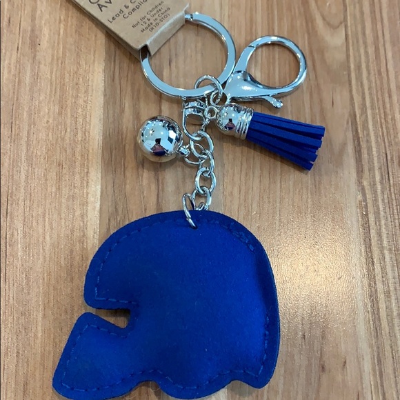 Blue/White/Black Football 🏈 Helmet Key Chain. - Picture 3 of 5